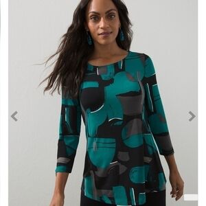 CHICO'S Travelers Tunic Top, sz 3-large